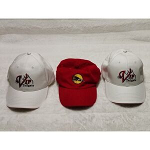 Lot Of 3 Baseball Cap One Size - 2 Kansas Vip Tailgate Budweiser + Red Clif Shot